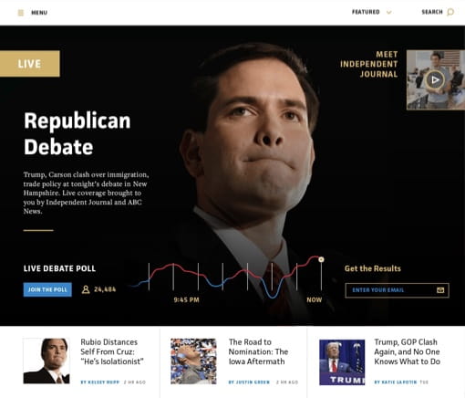 IJR's Republican Debate landing page.